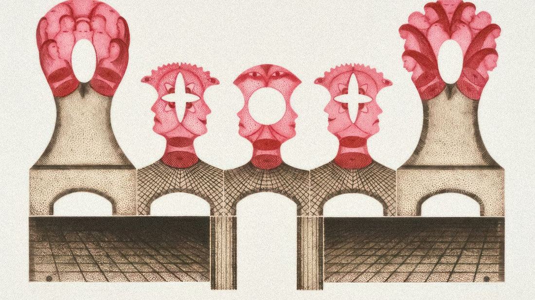 a drawing of a bridge with a cross on it